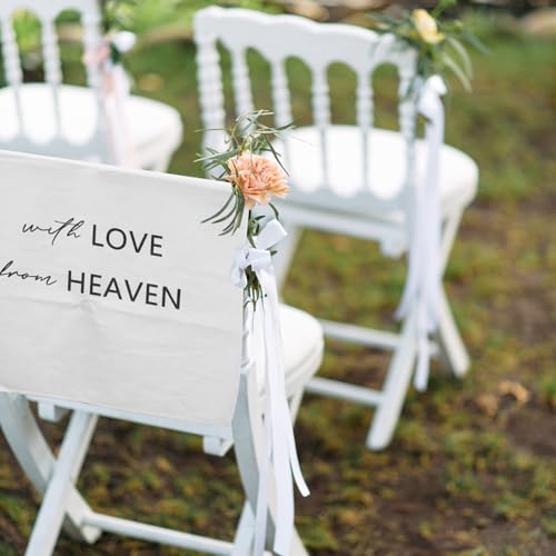 White Wedding Reserved Sign for Chairs - Premium Fabric Decoration