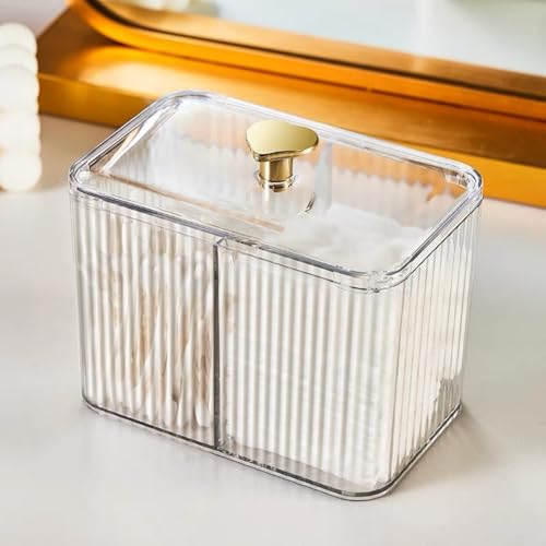 Acrylic Bathroom Organizer with 3 Compartments for Cotton Swabs & Pads