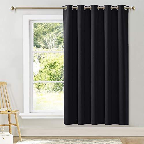 NICETOWN Black Thermal Insulated Blackout Drapes 70"x72" (1 Piece)
