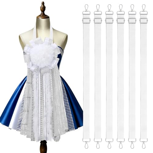 AUGSUN White Adjustable Homecoming Mum Neck Straps - 6 Pack