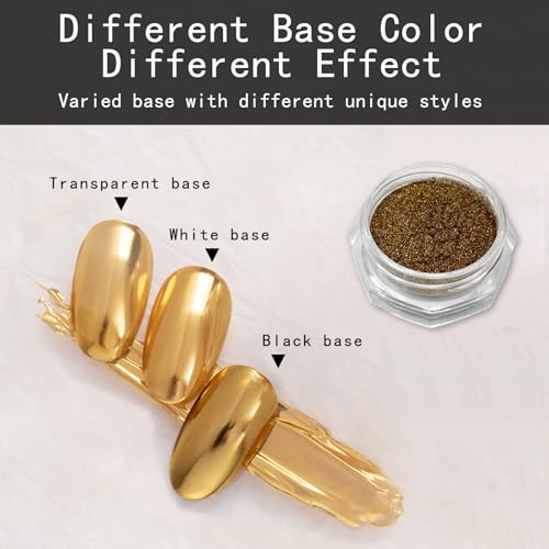 Gyraolvant Metallic Mirror Gold Chrome Nail Powder Pigment Art Decor