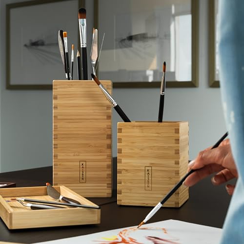 Kaizen Bamboo Utensil Drawer Organizer - Premium Kitchen Storage Tray