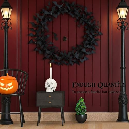 180PCS 3D Halloween Bat Wall Decor – Indoor & Outdoor Stickers
