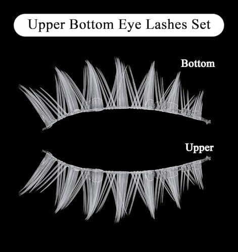 Thrymme White False Eyelashes 5 Pairs Natural Manga Style Cosplay Lashes