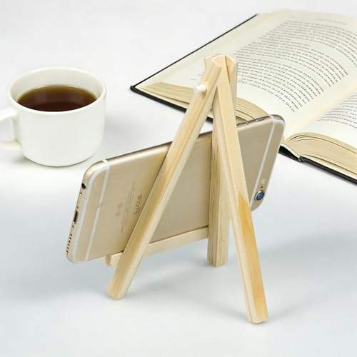 Mini Wooden Display Easels - Set of 2 Natural Wood Tabletop Stands