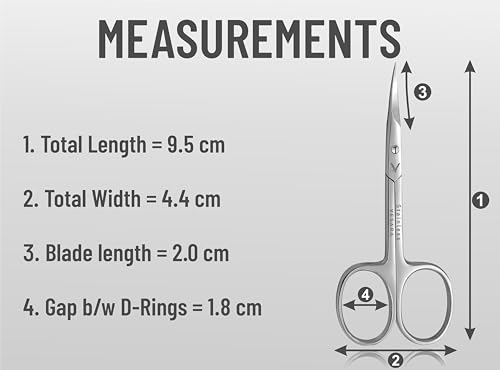 Vesara Professional Curved Cuticle Scissors - Stainless Steel Precision Nail Trimmer