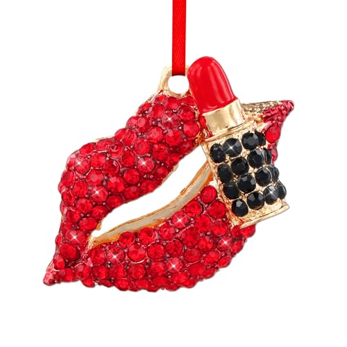 Red Lip Christmas Ornament - Lipstick Tree Keepsake, 2-1 Variation