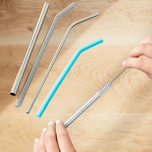 12-Inch Straw Cleaner Brush Set - 6 Pack for All Bottle Types