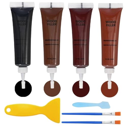 Kenbry 4-Color Dark Wood Repair Kit for Scratches & Chips