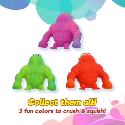 JA-RU Mighty Ape Stretchy Squishy Toy, 3.5-inch Stress Relief Gorilla