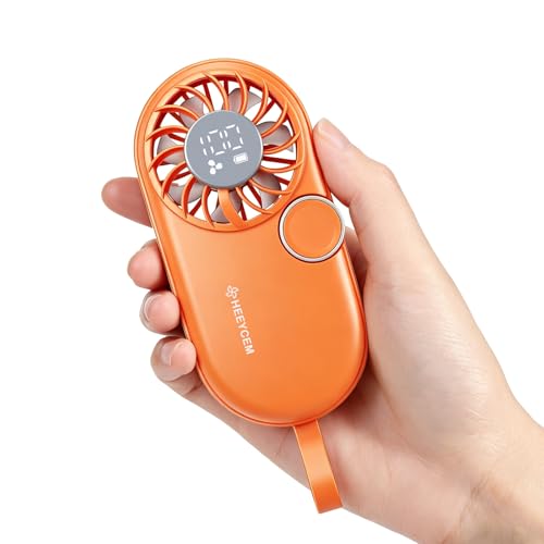 BelleRise Portable Mini Handheld Fan, Rechargeable 100-Speed Fan - Orange
