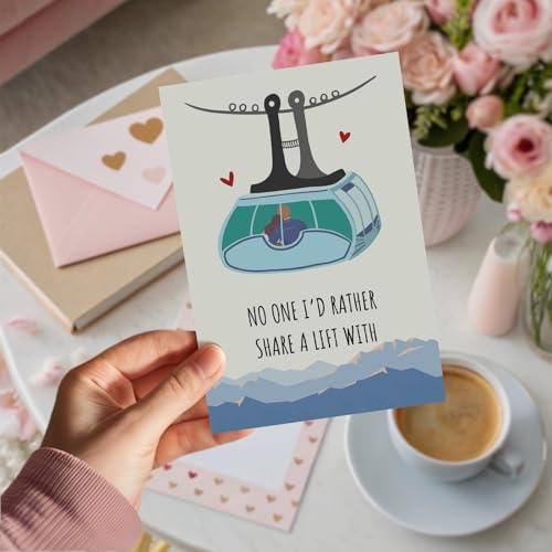 Funny Ski Valentine's Day Card - Romantic Anniversary Card