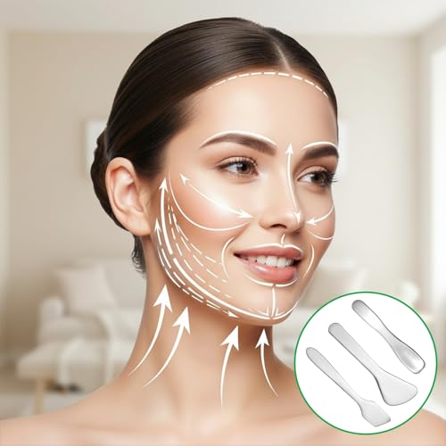 Qianyu Mini Metal Makeup Spatula Set - 3 Reusable Skincare Tools