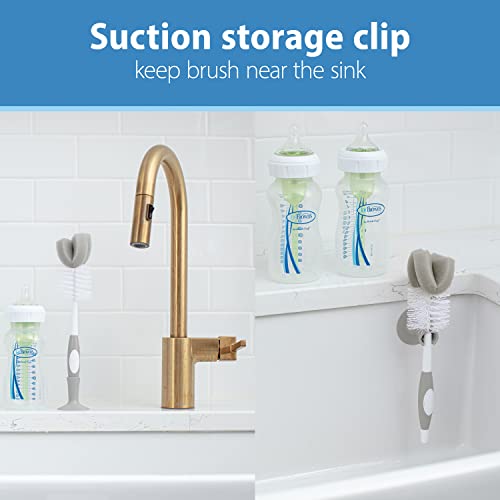 Dr. Brown's Reusable Baby Bottle Cleaning Brush with Suction Cup, 2-Pack