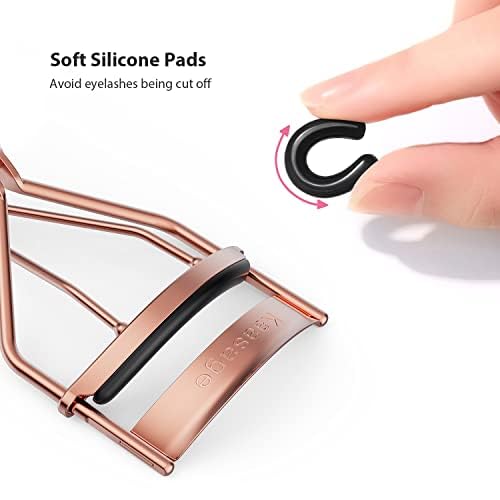 Kaasage Professional Golden Eyelash Curler with Refill Pads & Tweezers