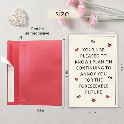 Funny Valentine's Day Card for Husband & Wife - 8x5.3in