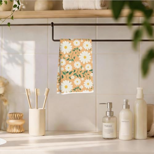 Daisy Pattern Kitchen Towels - Premium Microfiber Dish Towels
