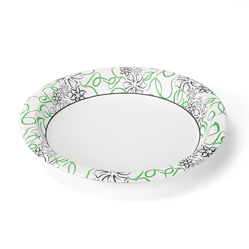 Glad 8.5-Inch Round Disposable Paper Plates - Whimsical Florals, 12 Count
