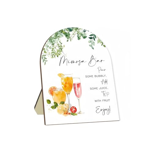 Mimosa Bar Sign - 10x8 Freestanding Wooden Tabletop Drink Guide