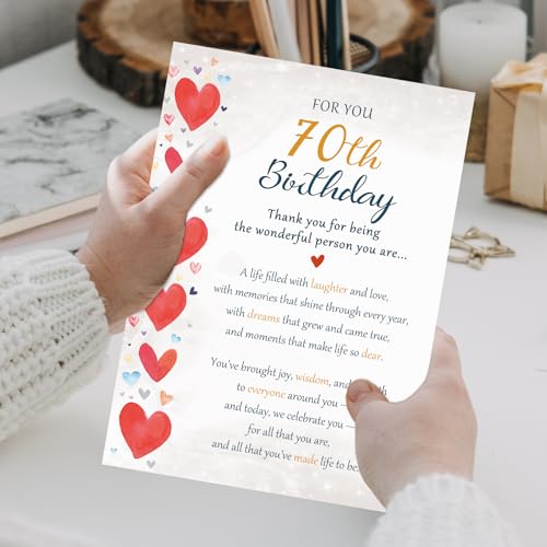 70th Birthday Card for Him/Her - Unique Gift & Decoration
