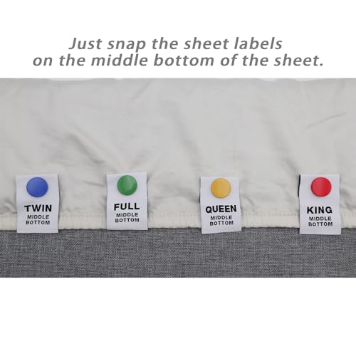 Umttery Bed Sheet Labels, 8-Pack for TWIN/FULL/QUEEN/KING Sizes - Easy Size Identification