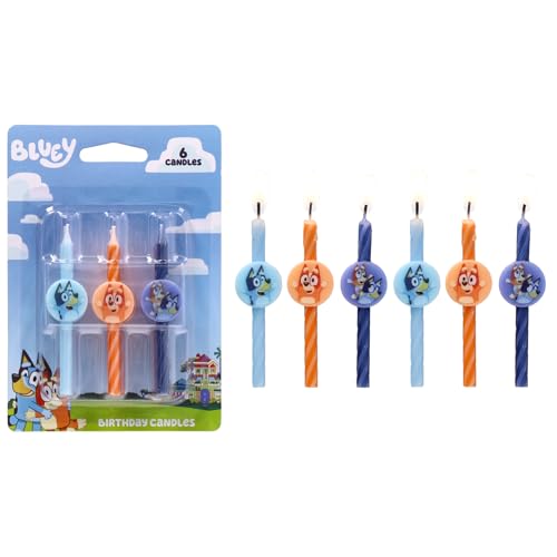 Bluey and Bingo Birthday Cake Candles - 6-Piece Party Decoration Set