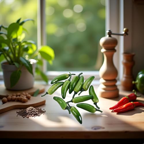 Artificial Green Chili Peppers 10-Pack Lifelike Fake Pepper Decor