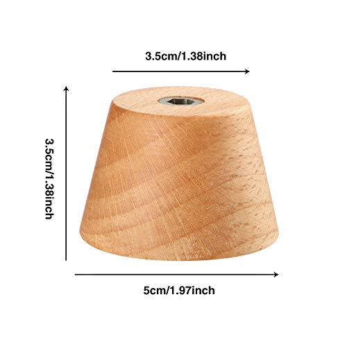 Blulu Yellow Wooden Wall Hooks - 4 Pack Coat Hat Towel Hangers