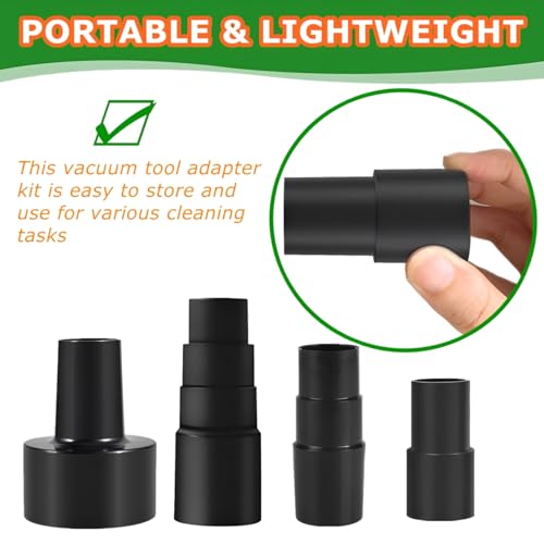 YurMemo 4-Piece Vacuum Hose Adapter Kit for Wet/Dry Vacs