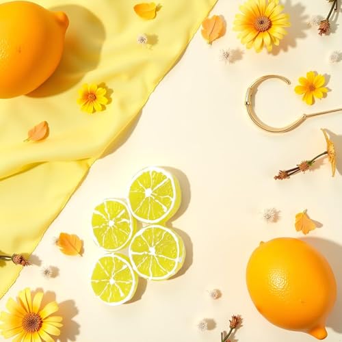 Calsgkspray 4Pcs Double Lemon Slice Hair Clips Yellow Fruit Barrettes