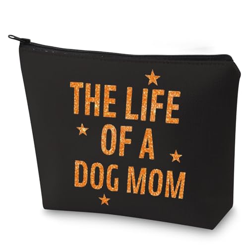 Dog Mom Canvas Makeup Bag Waterproof Travel Cosmetic Pouch Gift