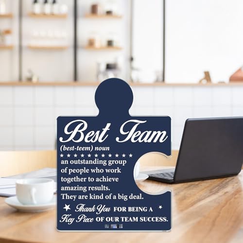 Team Appreciation Acrylic Puzzle Sign - Office Desk Decor - Variation T