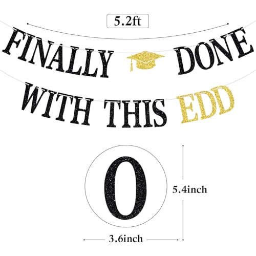 Doctor of Education Graduation Party Banner - Congrats EDD Decorations