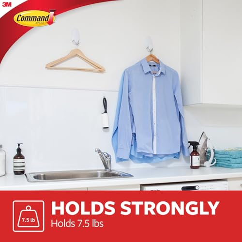 Command Large White Clothes Hanger with Hook and Strips