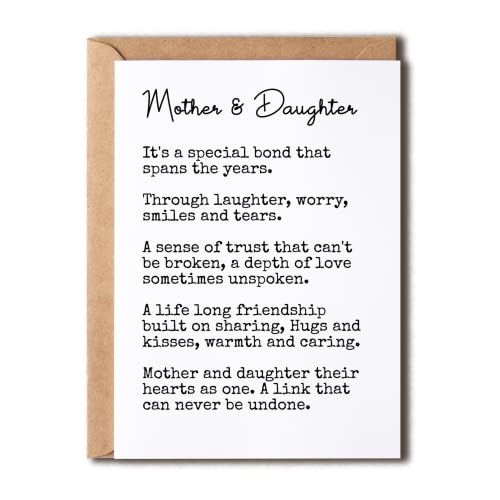 Mother And Daughter Greeting Card - Meaningful Birthday And Mother's Day Card