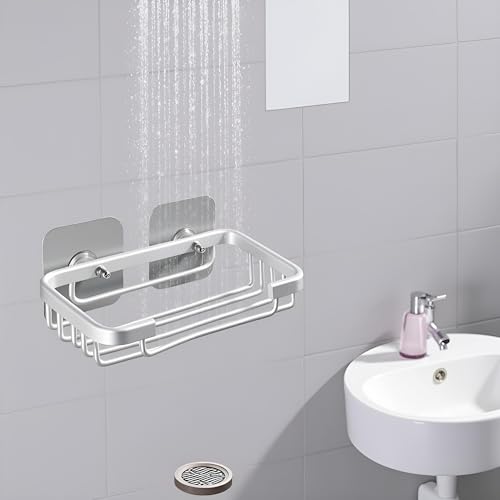 Stainless Steel Soap Holder - Adhesive No-Drill Shower Wall Soap Shelf