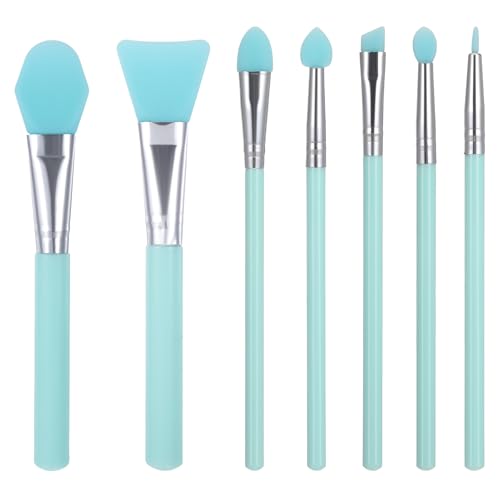 Bremorou 7Pcs Silicone Face Mask Brush Set - Green Jelly Applicators