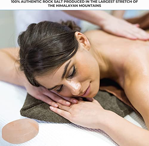 Pink Himalayan Salt Massage Stone - Hand-Carved Flat Oval Spa Tool