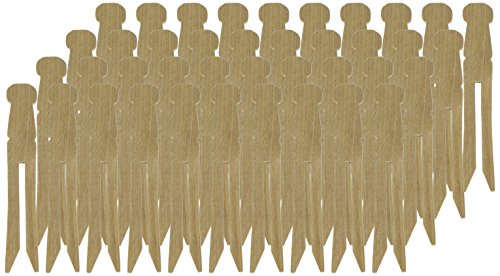 Chenille Kraft 3.75-inch Flat Slotted Clothespins - Pack of 40 Natural Wood Craft Pins