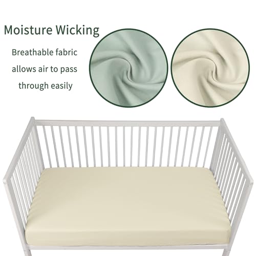 GUNTAIL Fitted Crib Sheets for Boys & Girls, 2 Pack Brown & Green