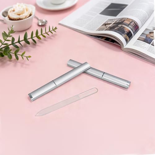 Nano Glass Nail File Set - 2-Piece Crystal Manicure Files with Case