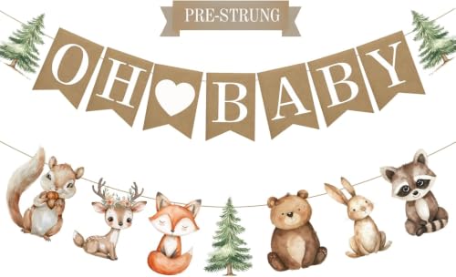 36pcs Woodland Cow Banner Decorations for Baby Shower