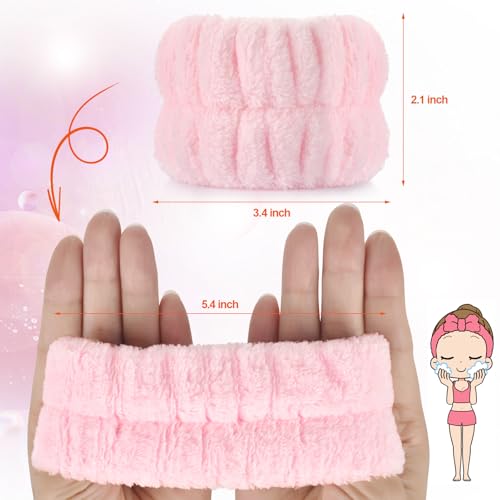Wteehn 6 Pcs Absorbent Face Wash Wristbands for Skincare and Makeup
