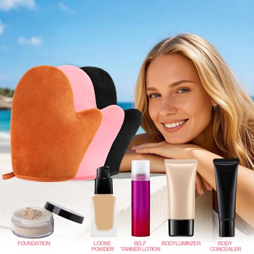 Vodolo Sunscreen Applicator Mitts for Kids - 3 Pack Reusable Lotion Brush