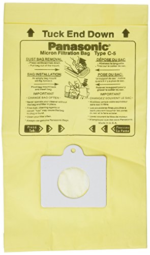 Panasonic C-5 Vacuum Bags - Micro-Lined Allergens, Pack of 3 for MC-V9600 Series