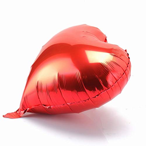 18" Red Heart Shaped Foil Balloons - 10 Pack Party Decor