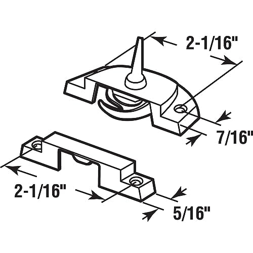 Double Hung Sash Lock - 2-1/16 In. Diecast Zinc for Vinyl Windows
