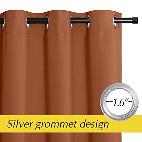 NICETOWN Burnt Orange Blackout Door Curtain - 42" x 95"