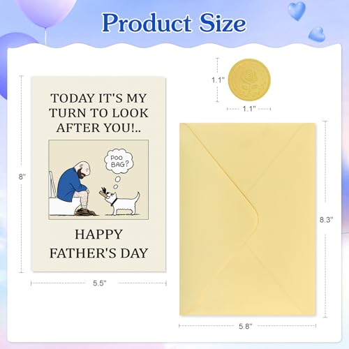 Funny Father's Day Card from Dog - Poo Bag Joke with Envelope