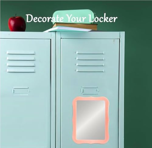 Pink Magnetic Locker Mirror 5x7 Inch for School and Office